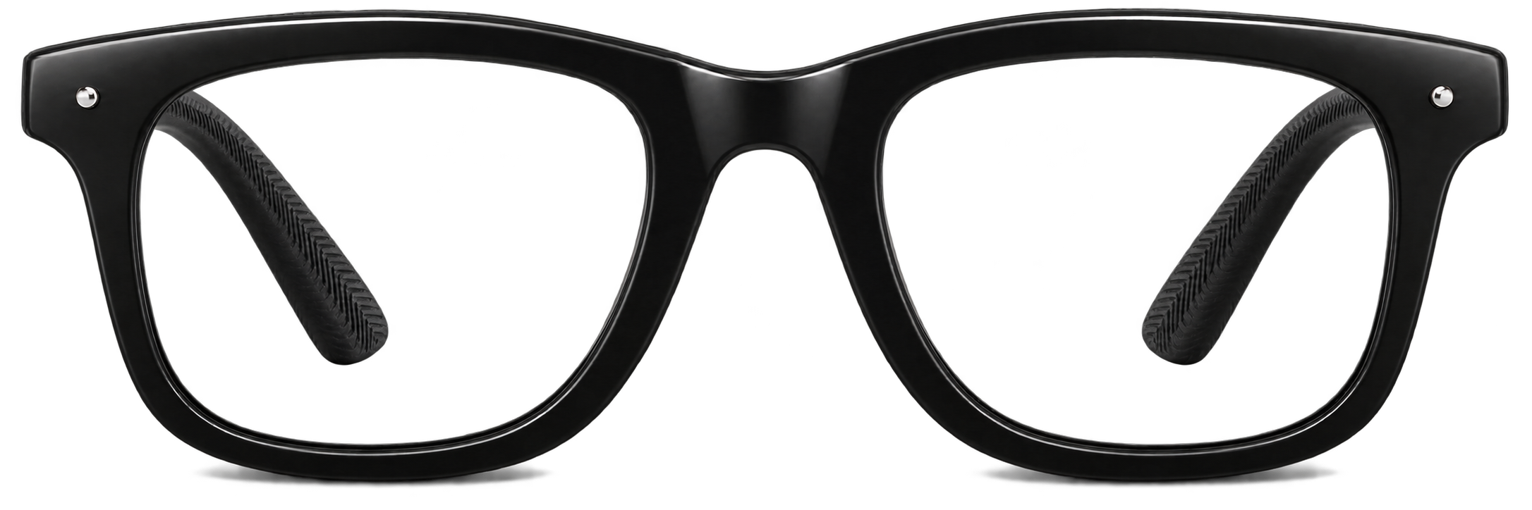 Black Square Eyeglasses · Black · front