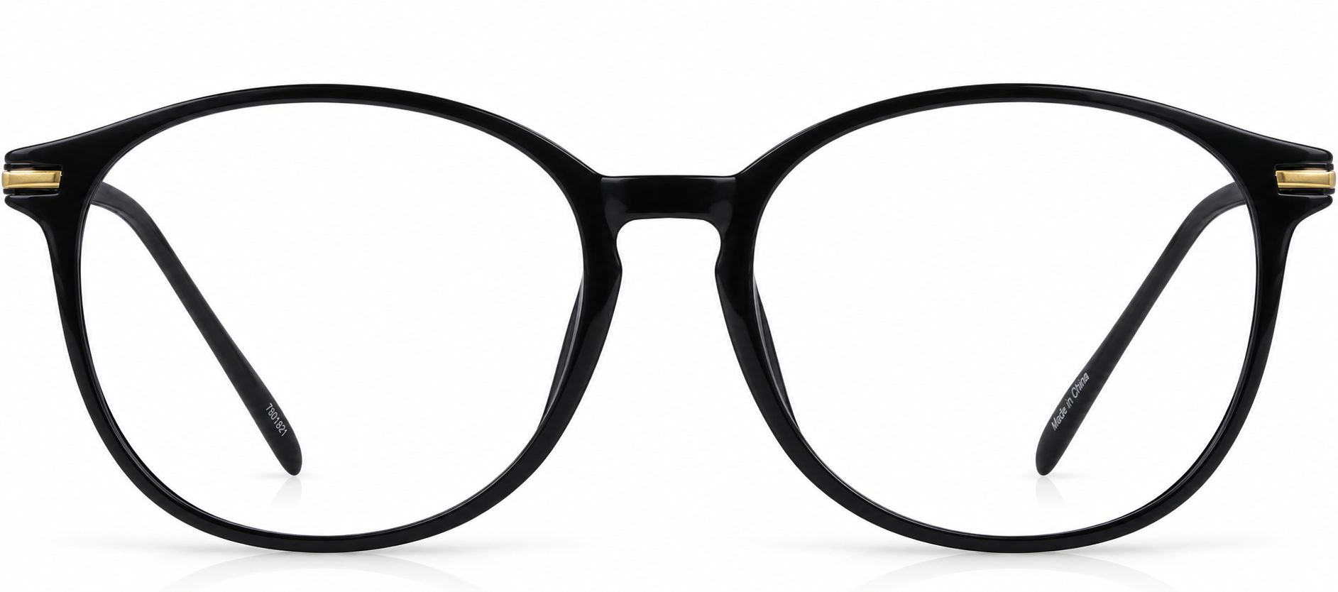 Black Lightweight Round Glasses · Black · reference