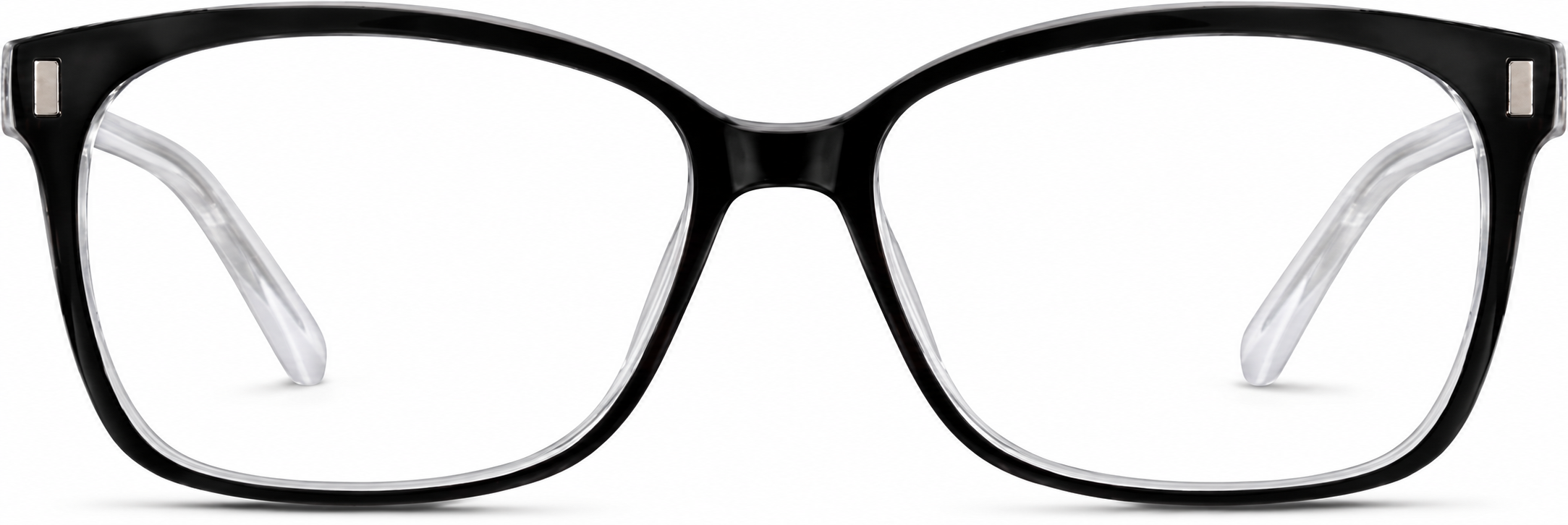 Black/White/Clear Square Glasses · Black/White/Clear · reference