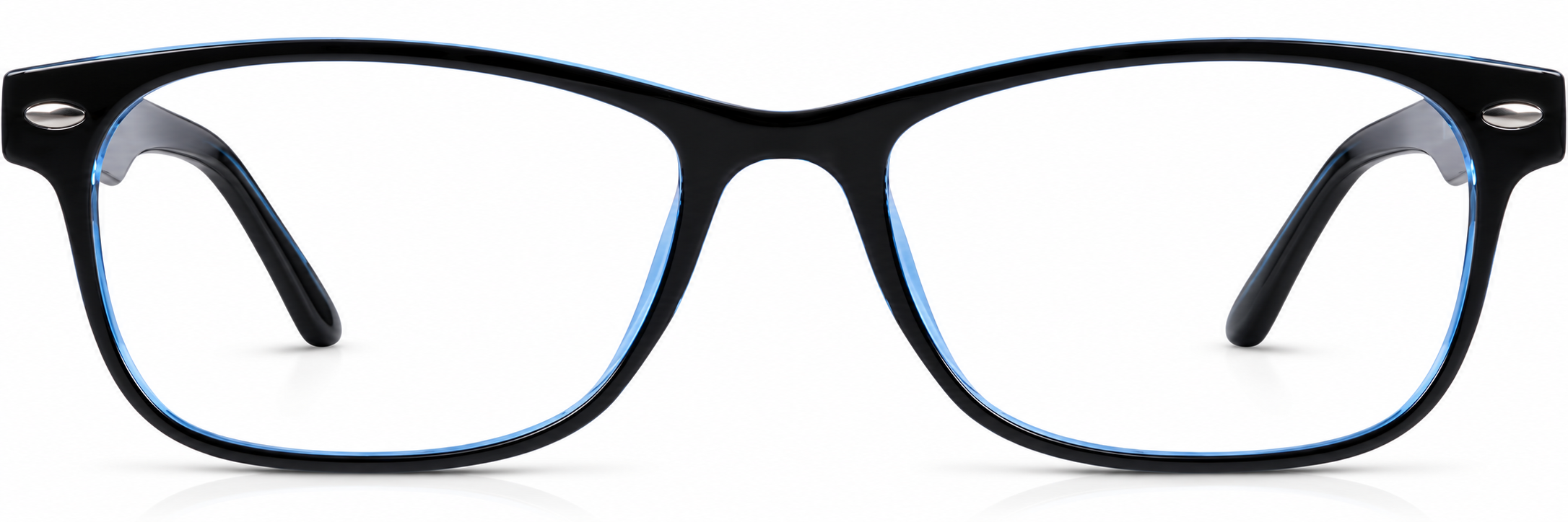Black and Blue Rectangle Glasses · Black and Blue · reference