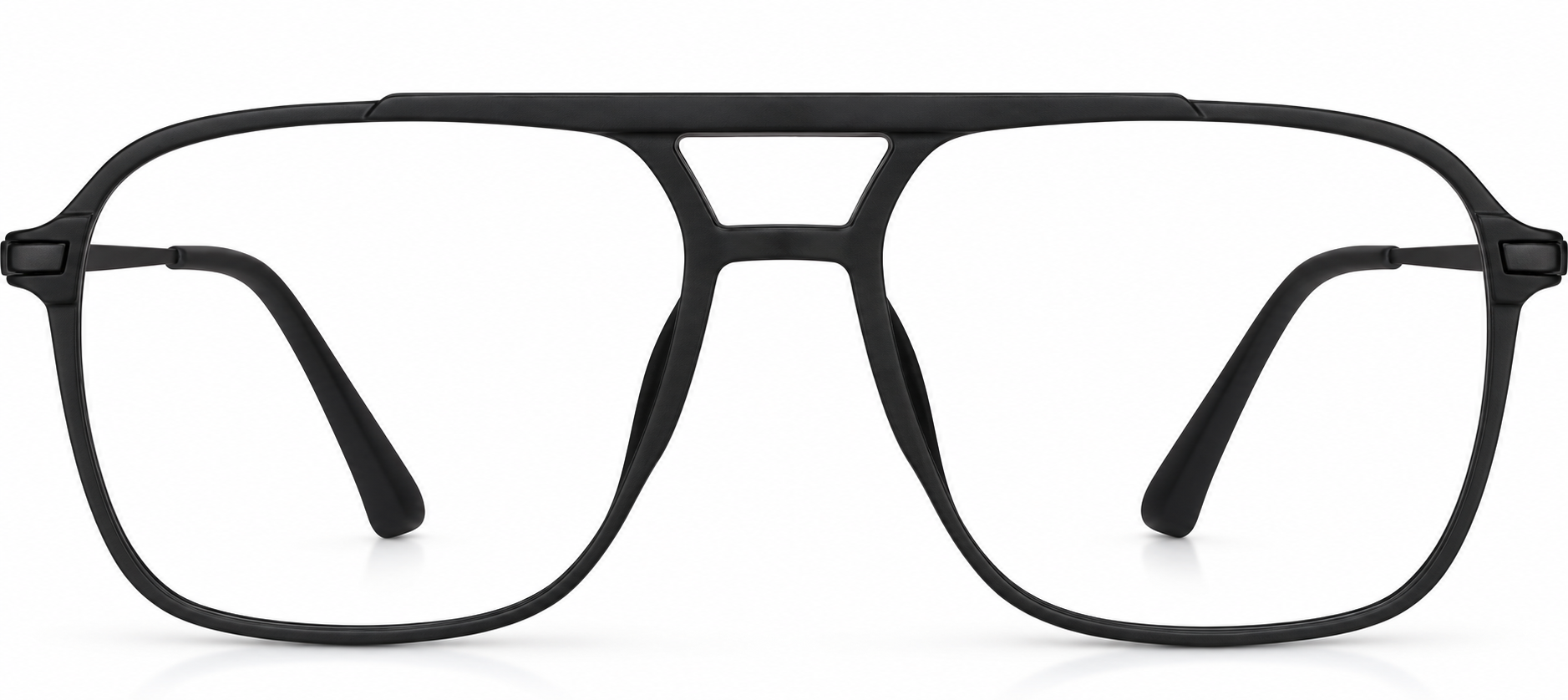 Black Mixed Material Aviator Glasses · Black · reference