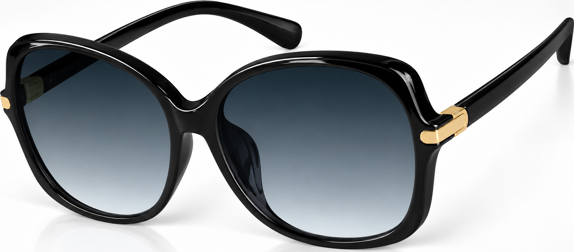 Premium Square Sunglasses · Black · angle