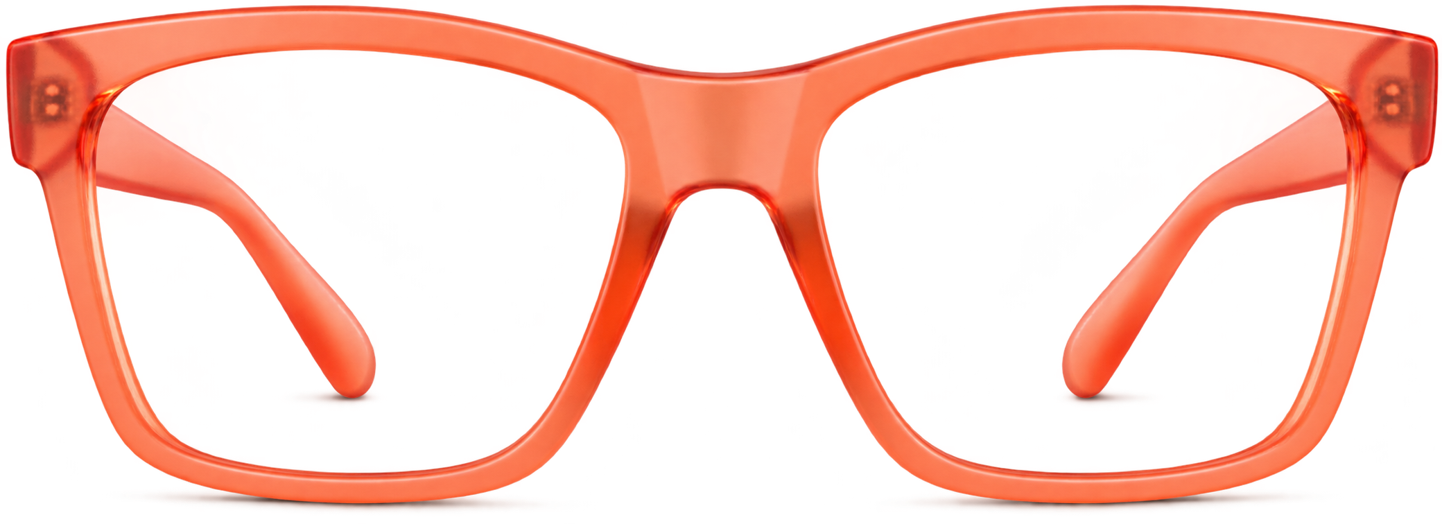 Coral Square Glasses · Coral · front