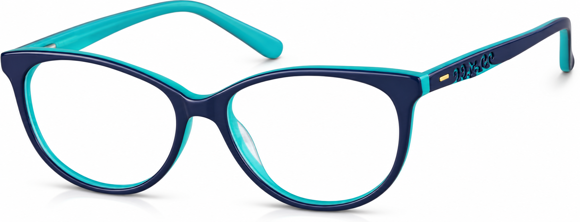 Acetate Full-Rim Frame with Spring Hinges · Blue · angle