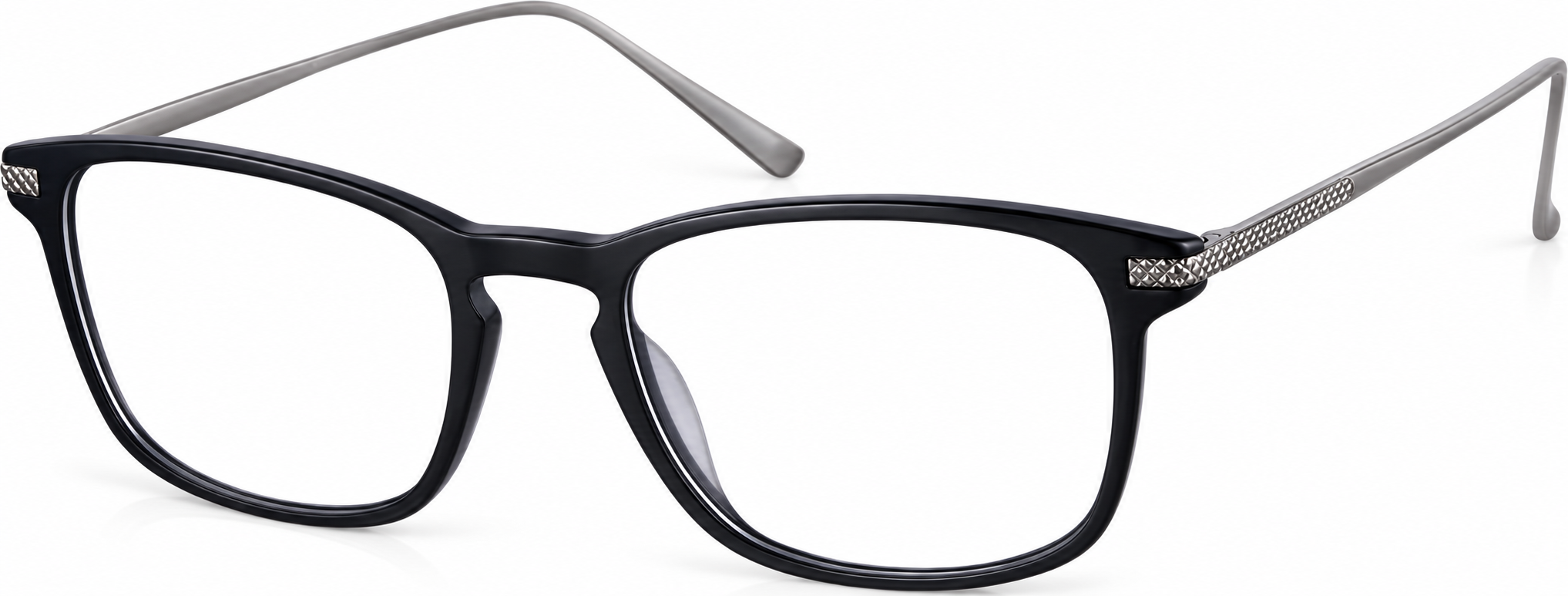 Black Rectangle Glasses · Black · angle