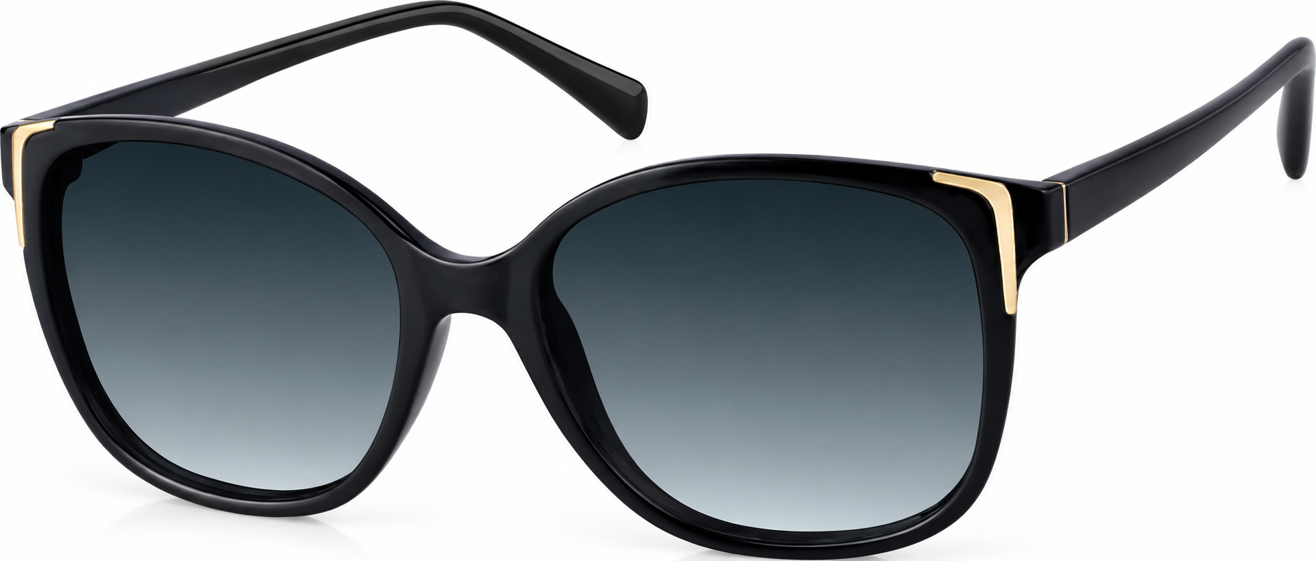 Premium Square Sunglasses · Black · angle