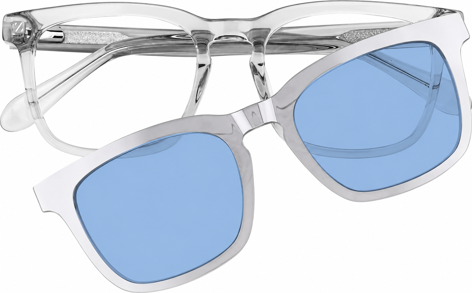 Clear Polarized Square Magnetic Clip-on Glasses · Clear · reference