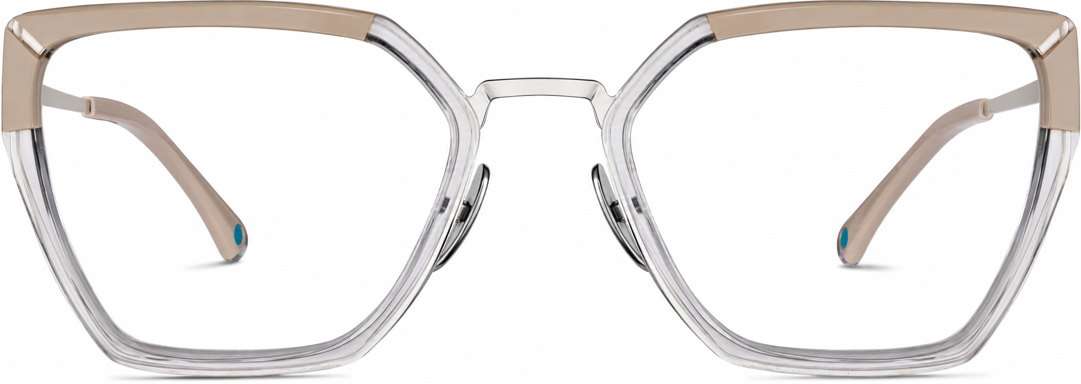 Cream Premium Geometric Glasses · Cream · reference