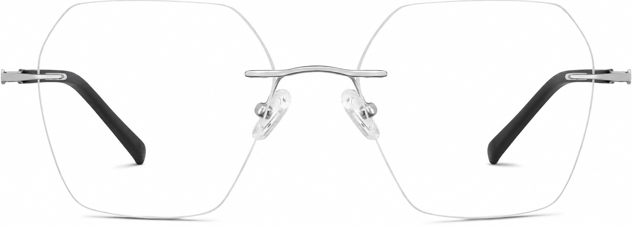 Silver Customizable Titanium Rimless Glasses · Silver · reference