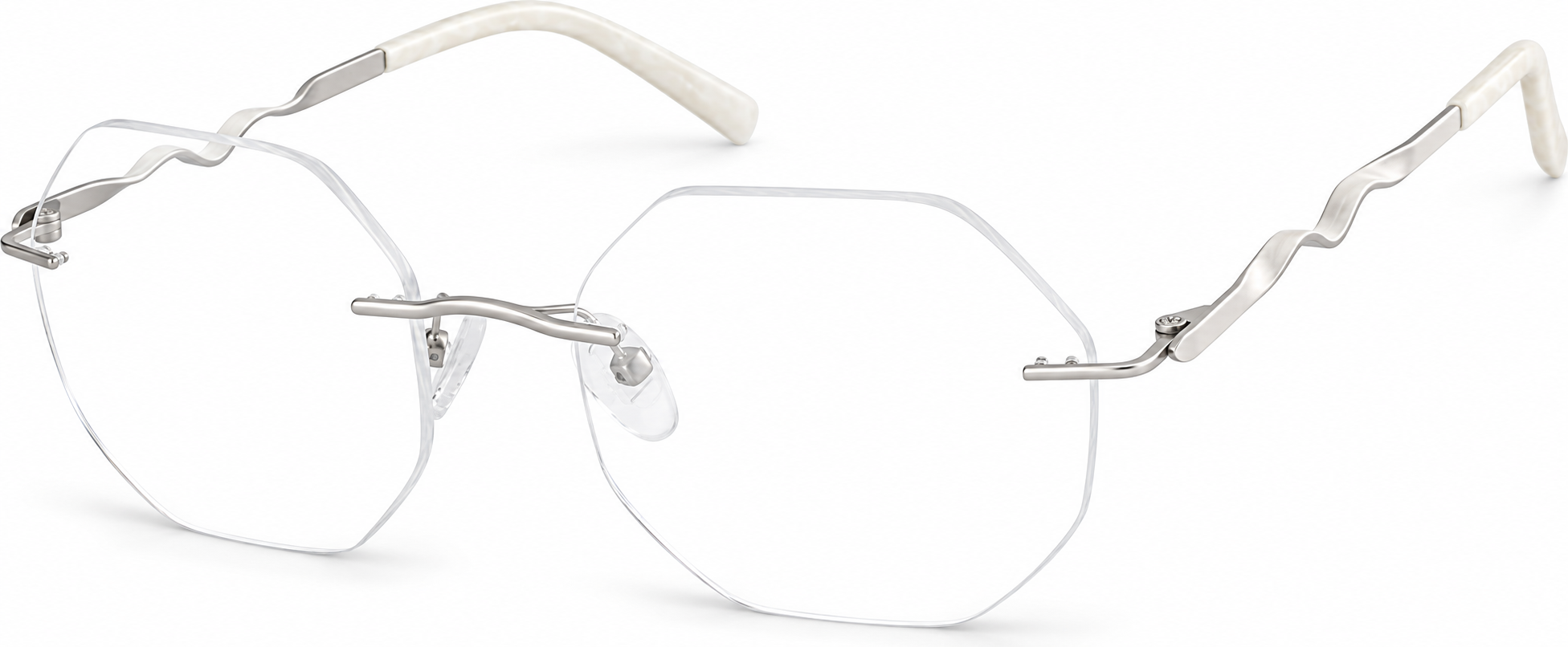 White Customizable Rimless Glasses · White · reference