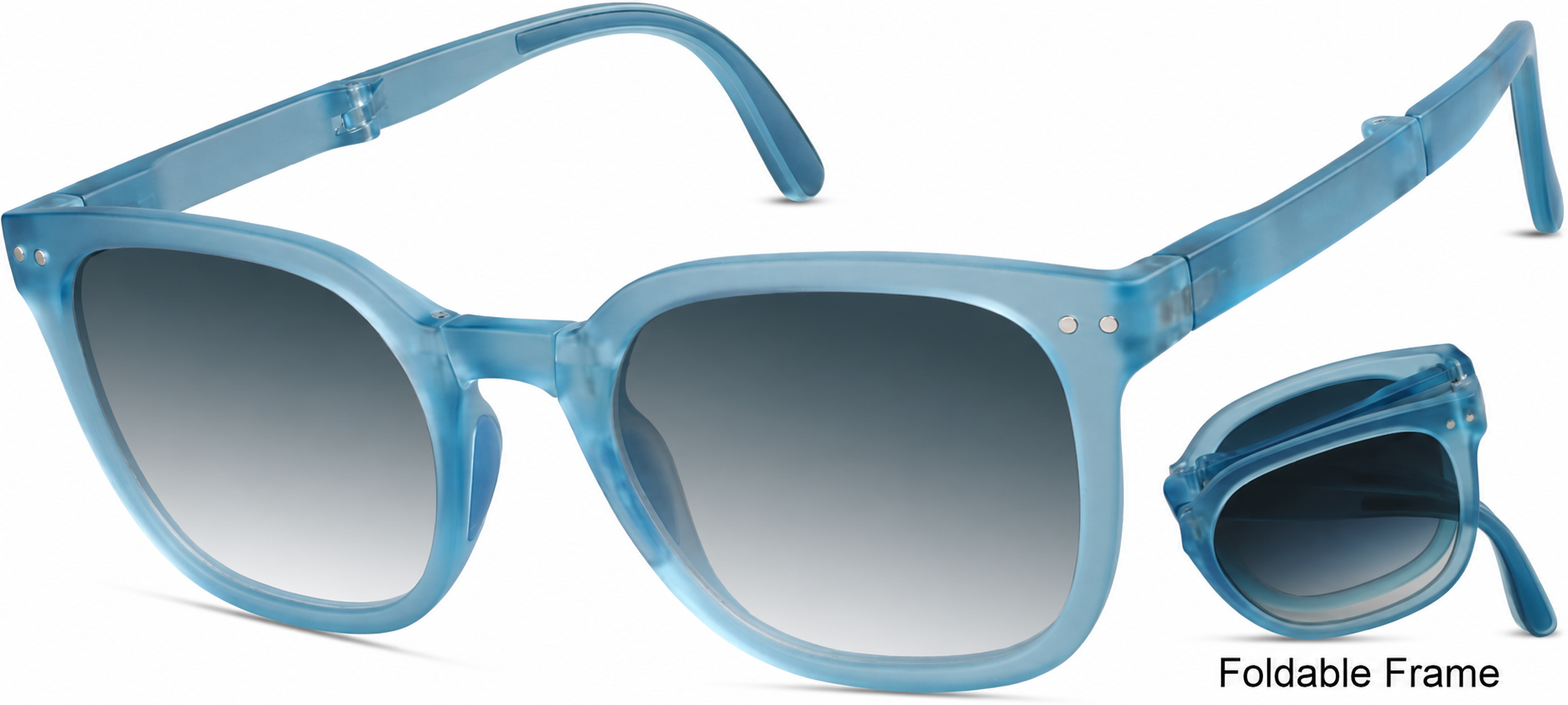 Folding Square Sunglasses · Blue · reference
