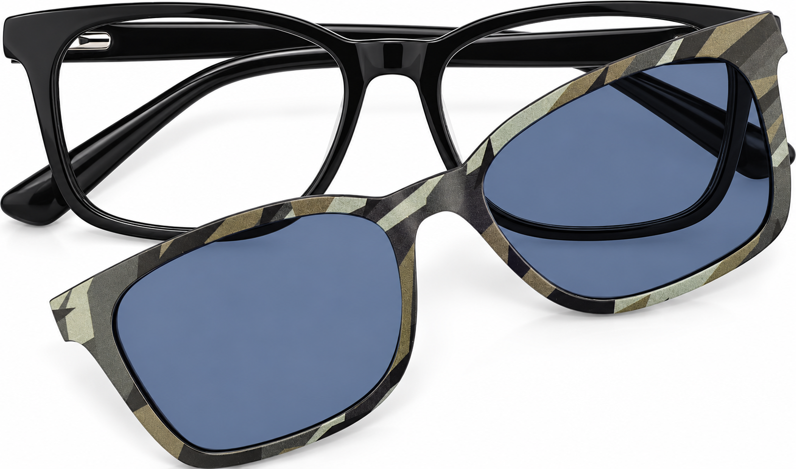 Black Kids' Polarized Rectangle Magnetic Clip-on Glasses · Black · reference