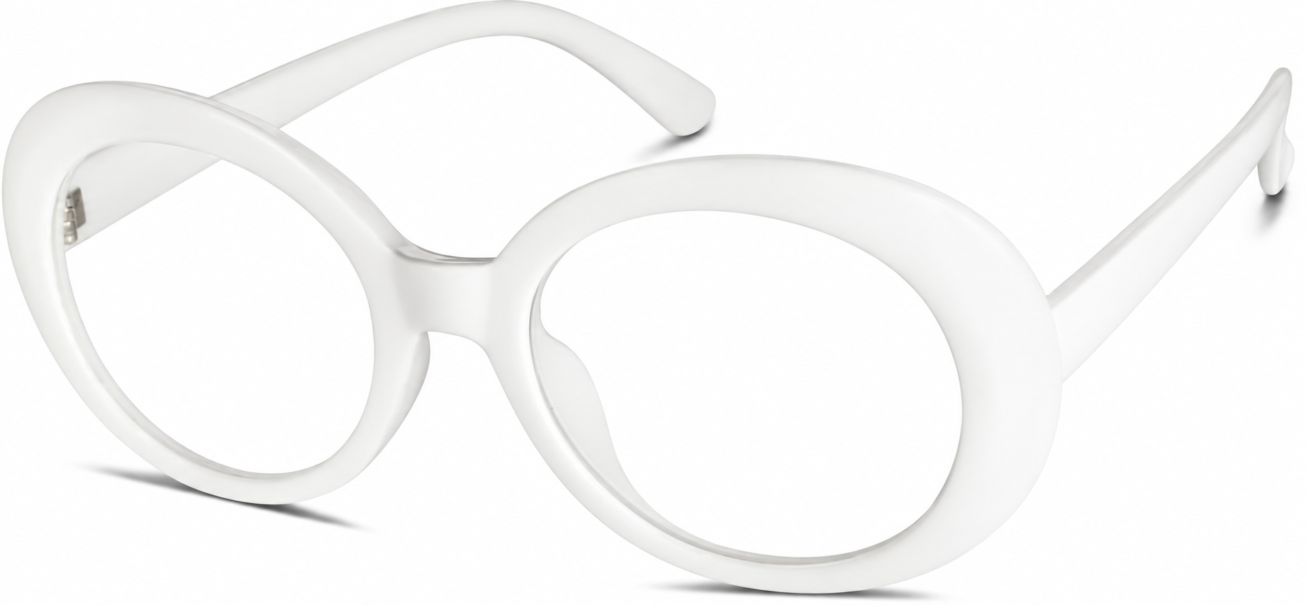 White Oval Glasses · White · reference
