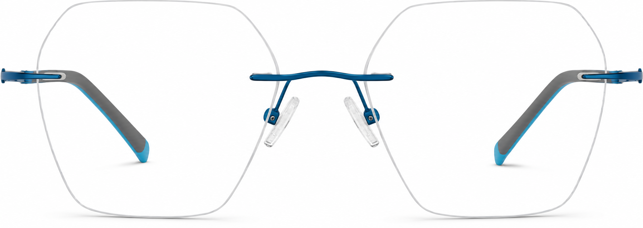 Blue Customizable Titanium Rimless Glasses · Blue · reference