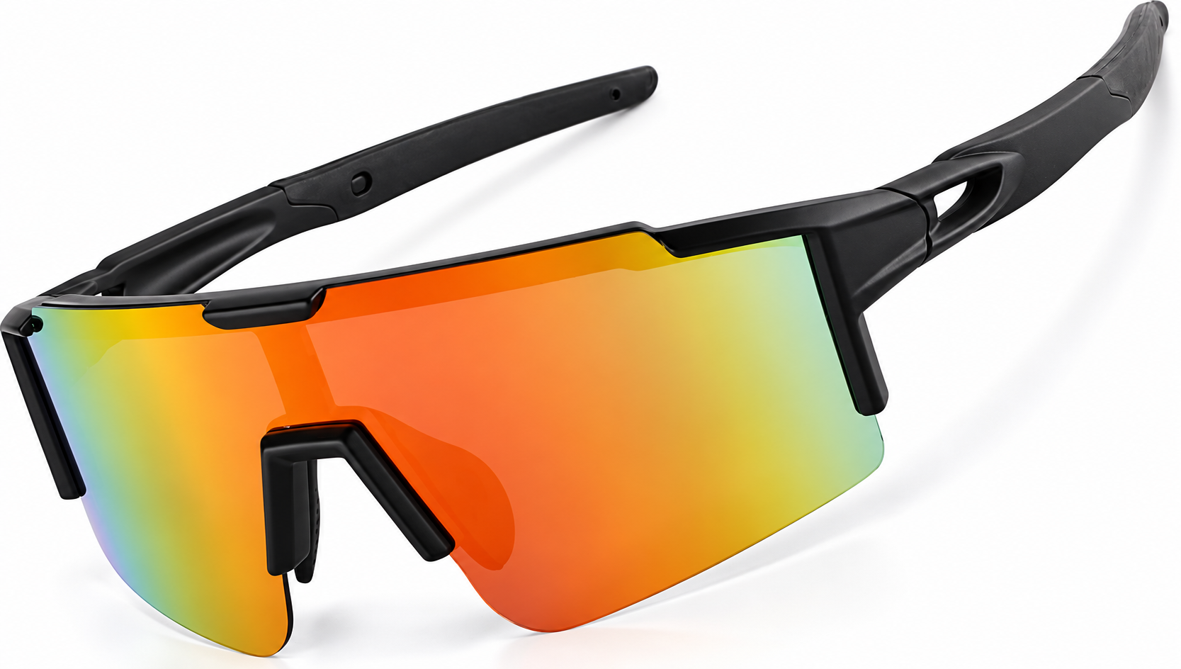 Black with Gold Mirror Wrap-Around Shield Sunglasses · Black with Gold Mirror · reference