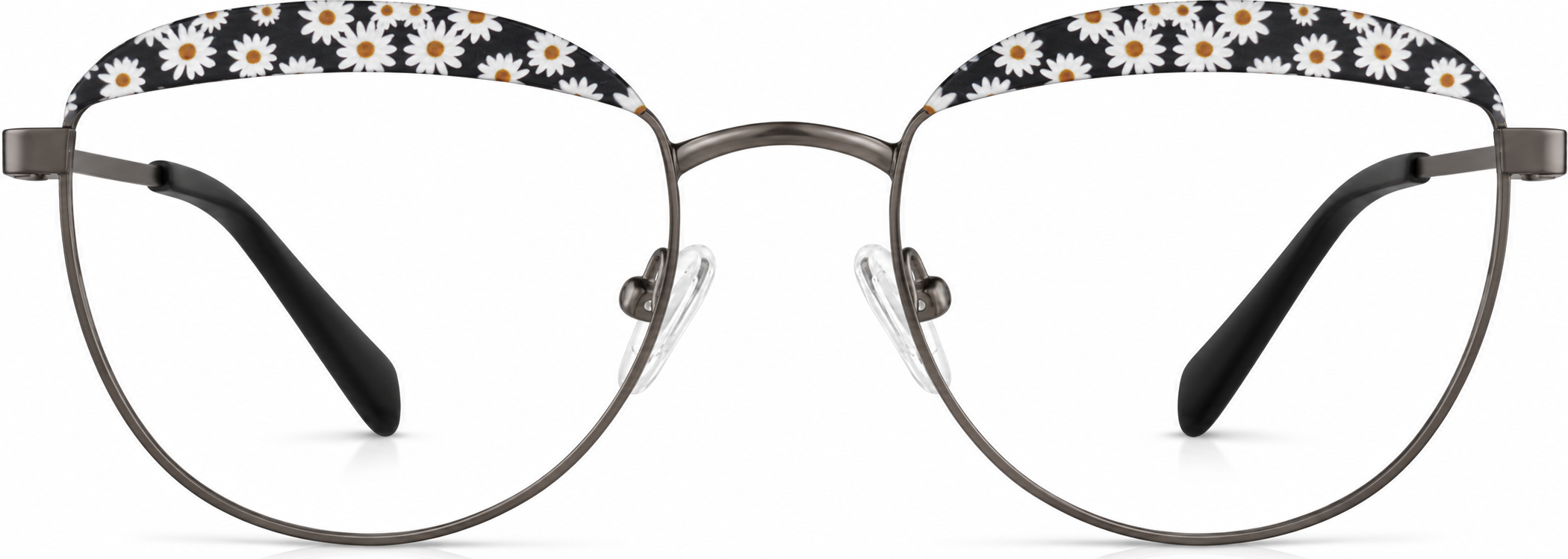 Black/Dark Gray Round Glasses · Black/Dark Gray · reference