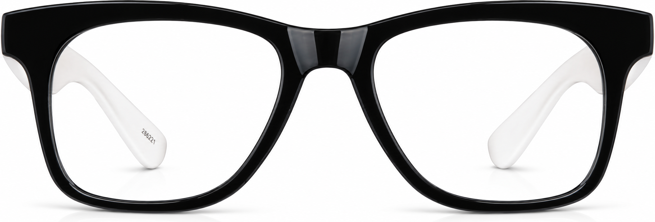 Black and White Square Glasses · Black and White · reference