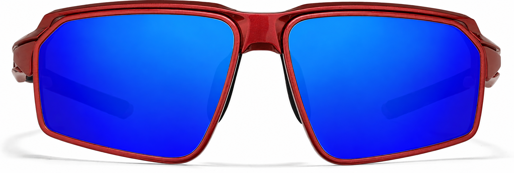 Red with Blue Mirror Active Wrap-Around Sunglasses · Red with Blue Mirror · reference