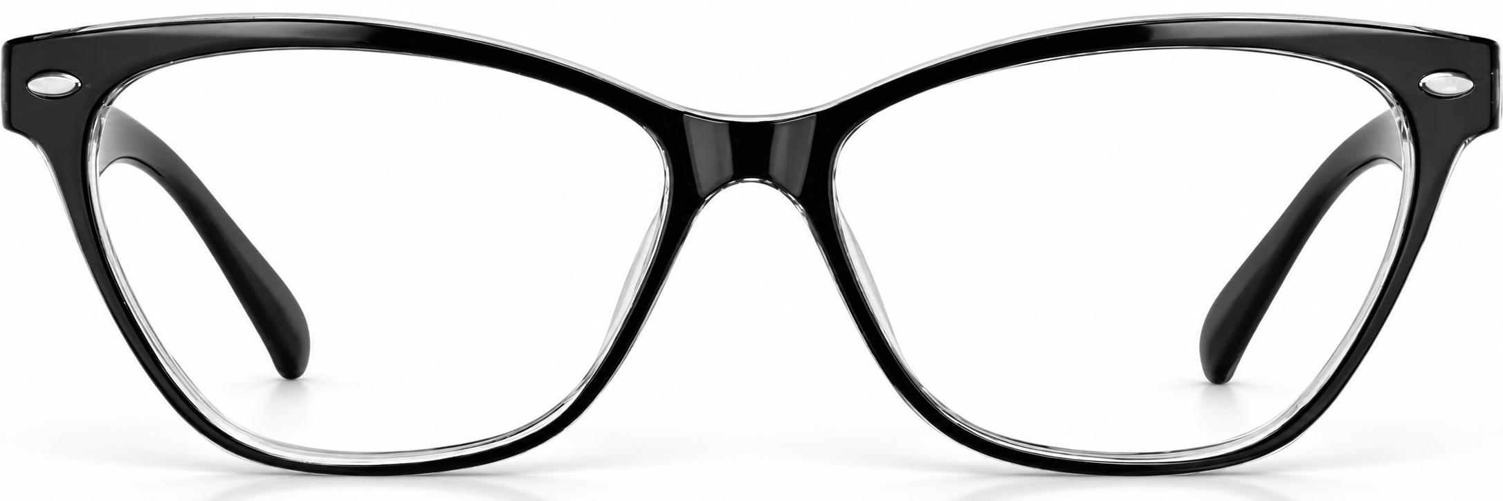 Black Plastic Cat-Eye Glasses · Black · reference