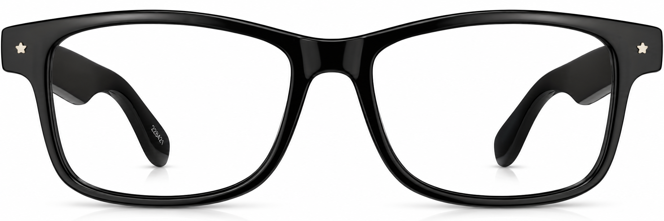 Black Plastic Rectangle Glasses · Black · reference