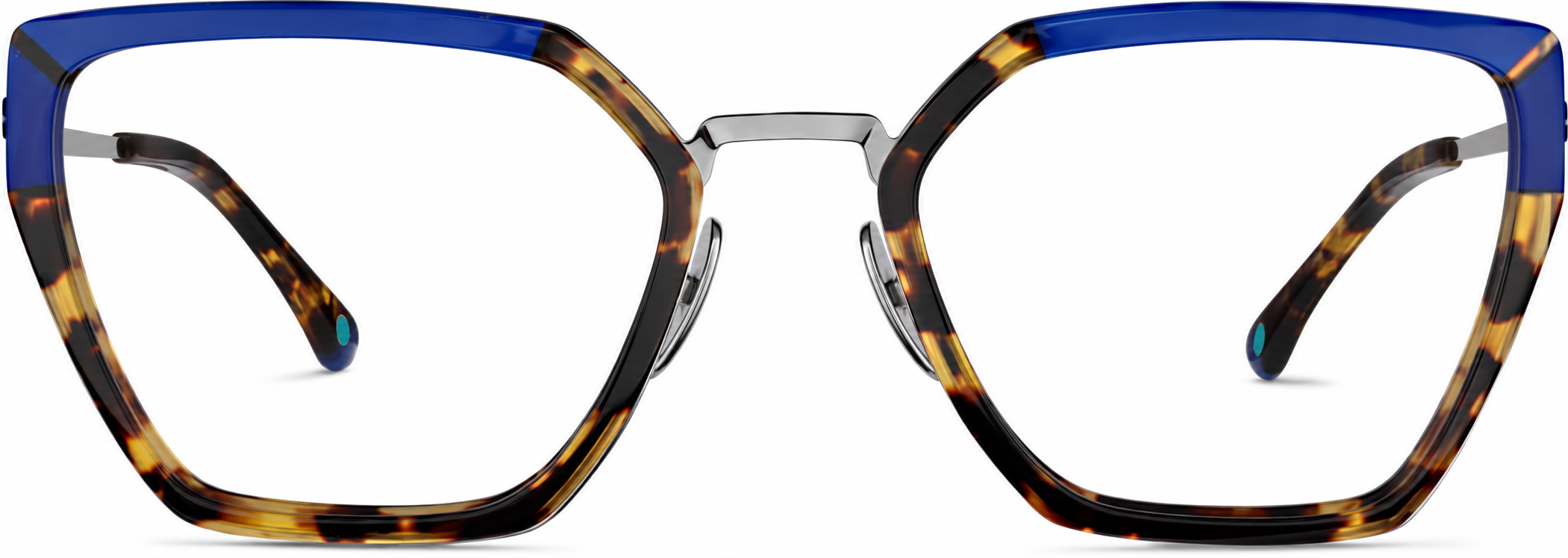 Blue Premium Geometric Glasses · Blue · reference