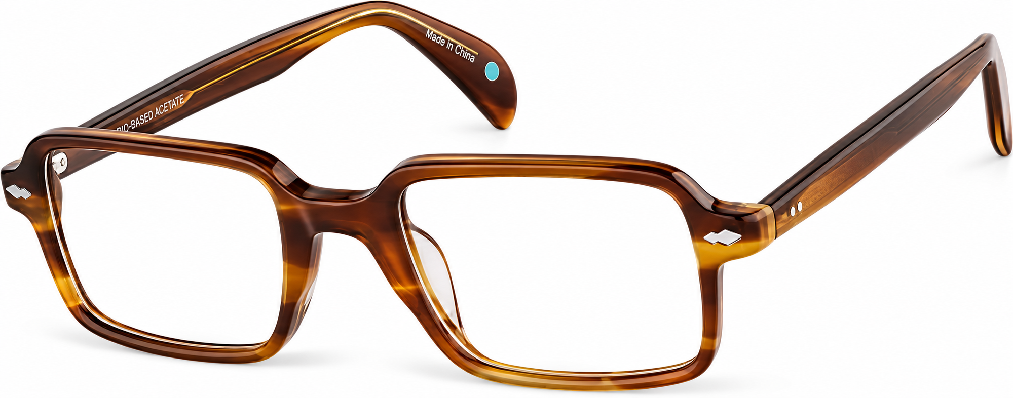 Brown Bio-Based Acetate Rectangle Glasses · Brown · reference