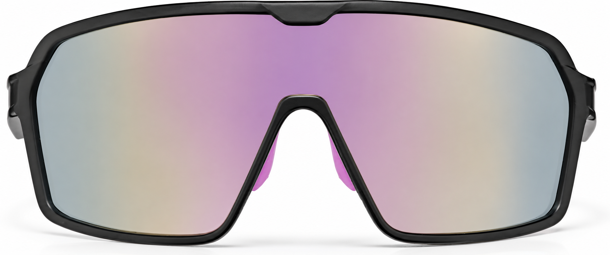 Black with Pink Mirror Wrapped Shield Sunglasses · Black with Pink Mirror · reference