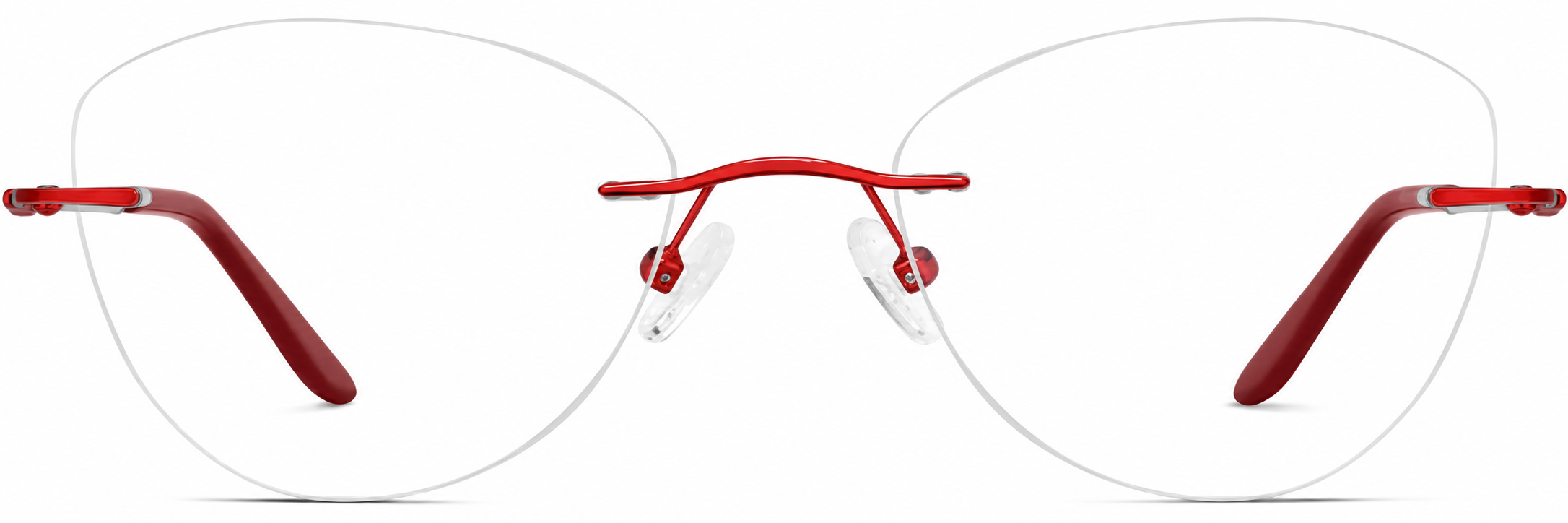 Red Customizable Rimless Glasses · Red · reference