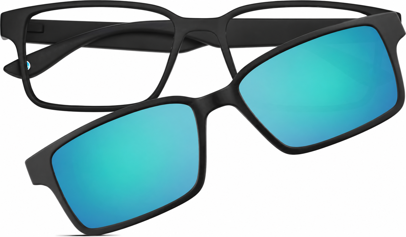 Black Polarized Rectangle Magnetic Clip-on Glasses · Black · reference