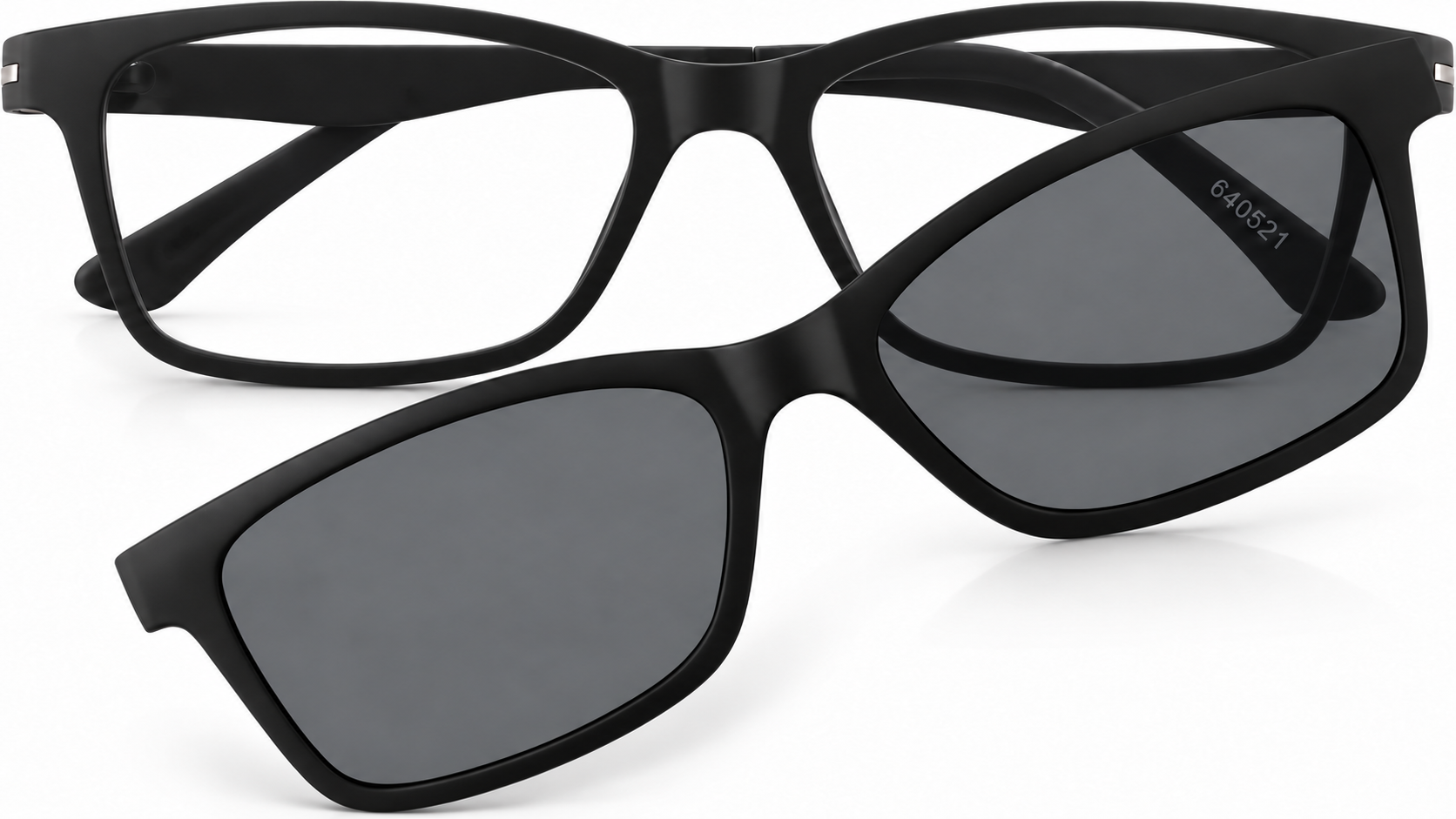 Black Polarized Rectangle Magnetic Clip-on Glasses · Black · reference