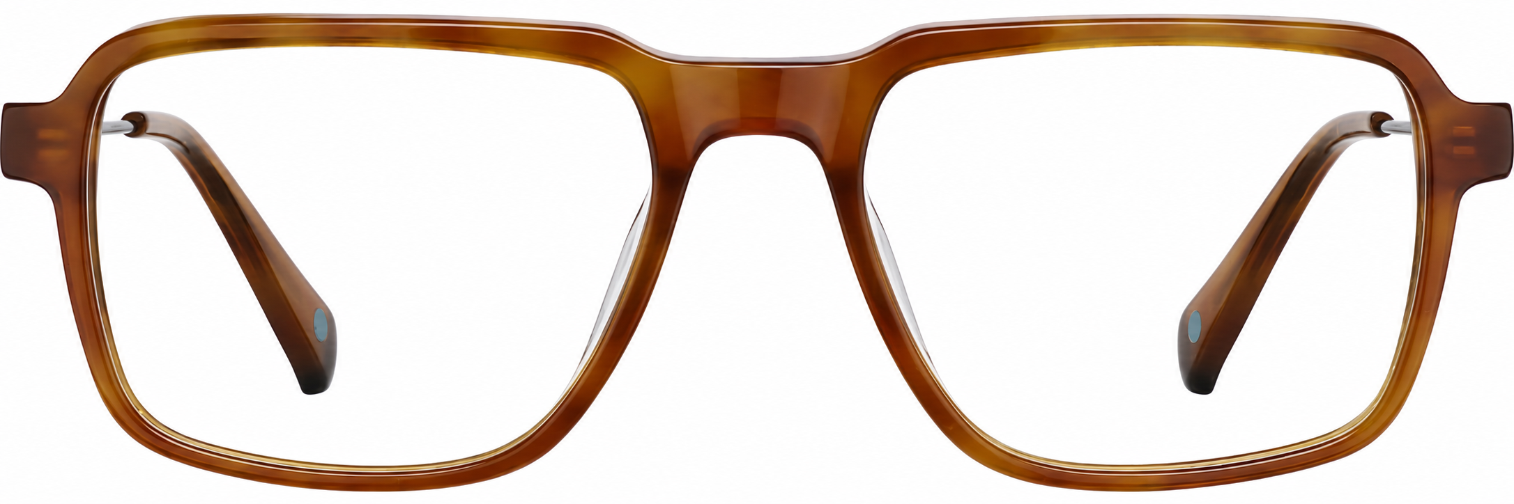 Brown Mixed Material Rectangle Glasses · Brown · reference