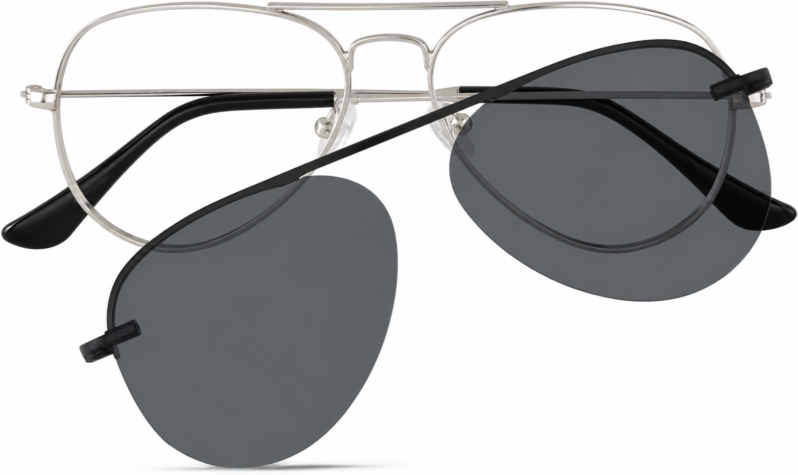 Silver Polarized Aviator Magnetic Clip-on Glasses · Silver · reference