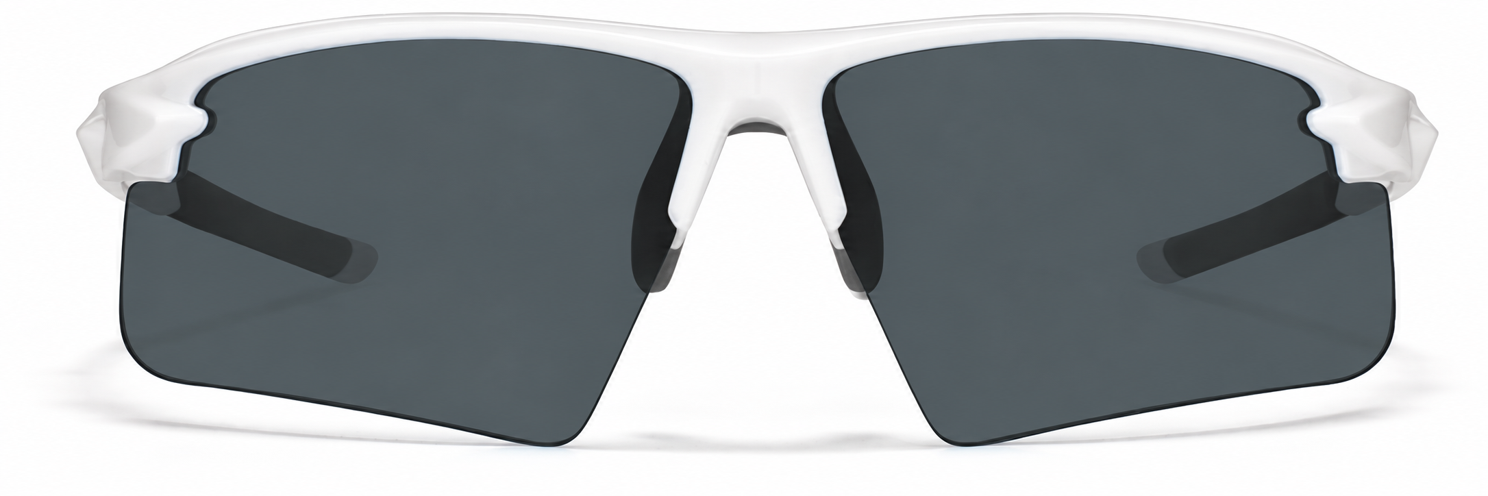 White with Gray Lenses Wrap-Around Sports Sunglasses(Larger Lenses) · White with Gray Lenses · reference
