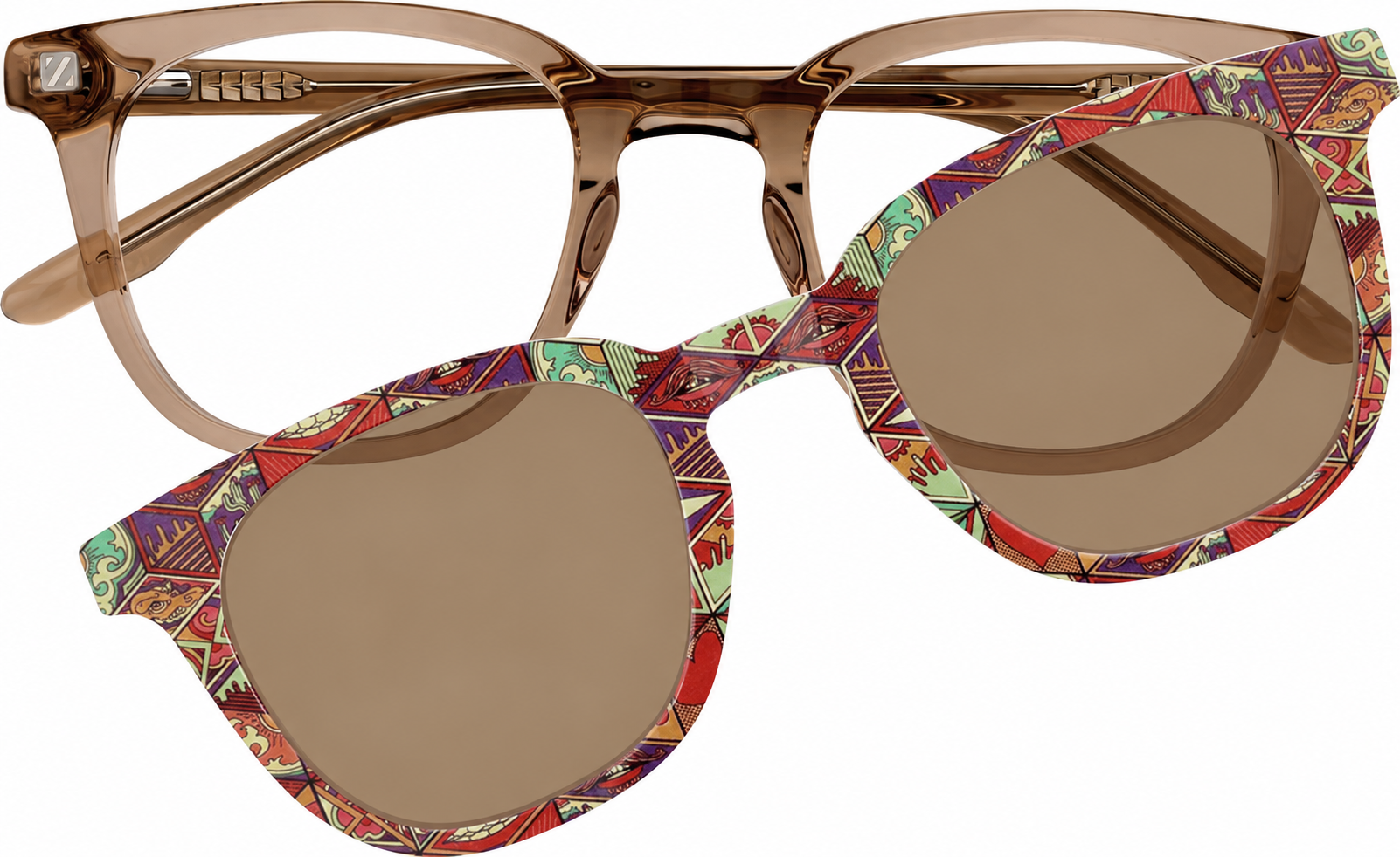 Brown Kids' Polarized Square Magnetic Clip-on Glasses · Brown · reference