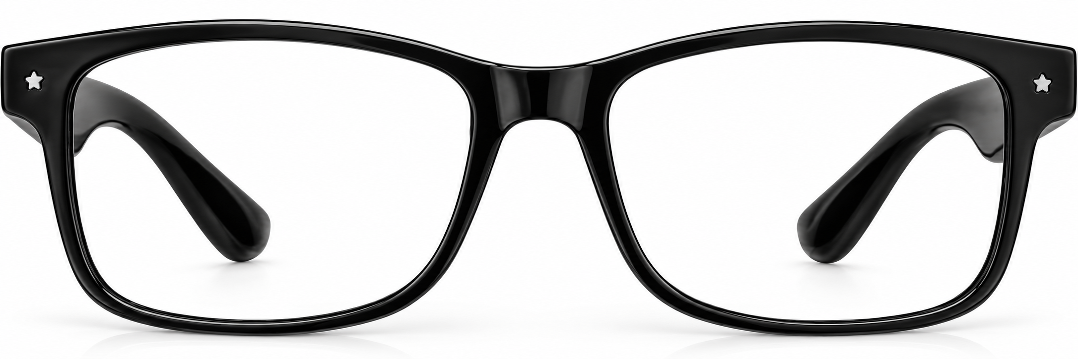 Black Plastic Rectangle Glasses · Black · reference