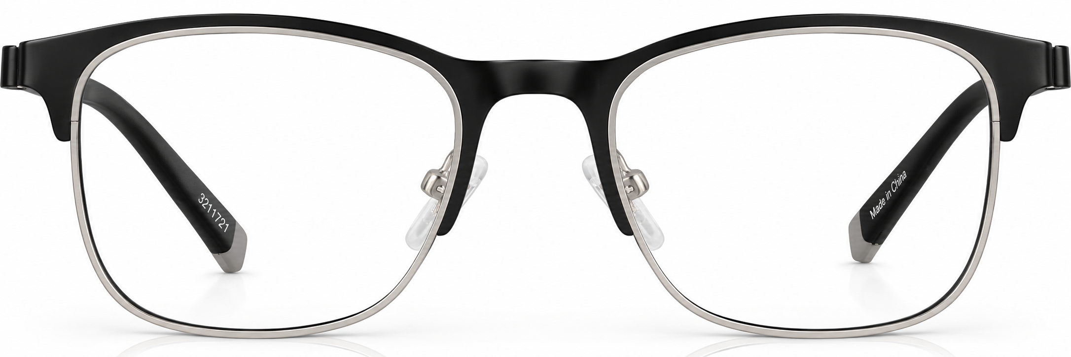 Black/Silver Kids' Browline Glasses · Black/Silver · reference