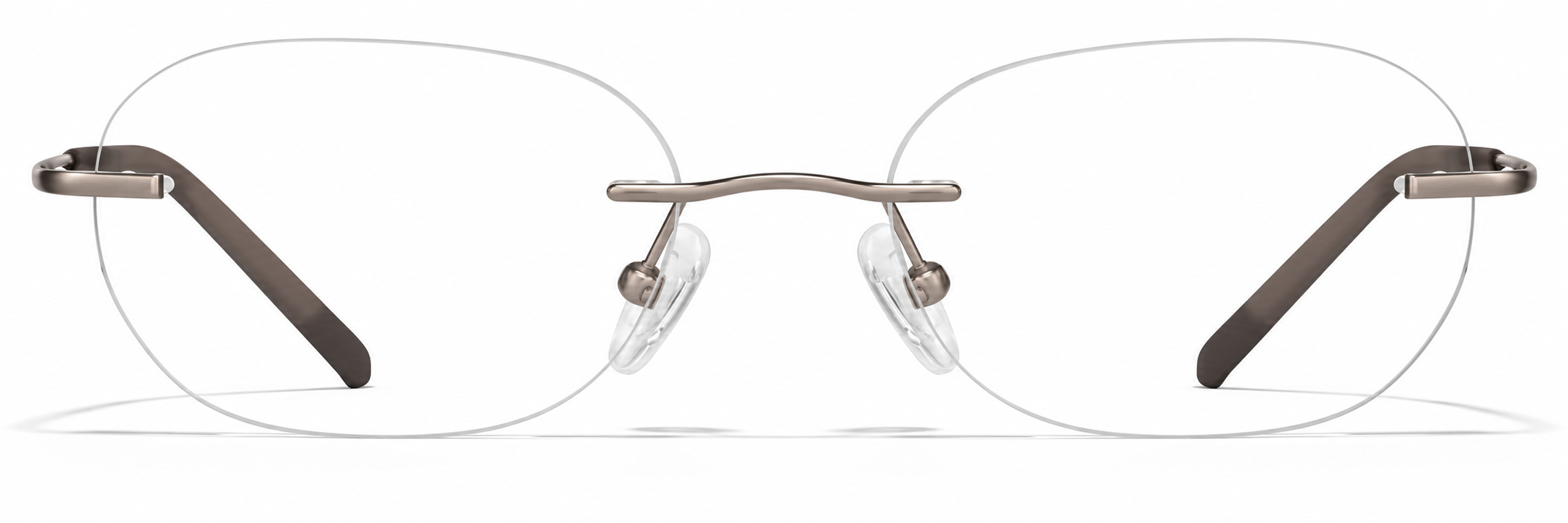 Brown Customizable Titanium Rimless Glasses · Brown · reference
