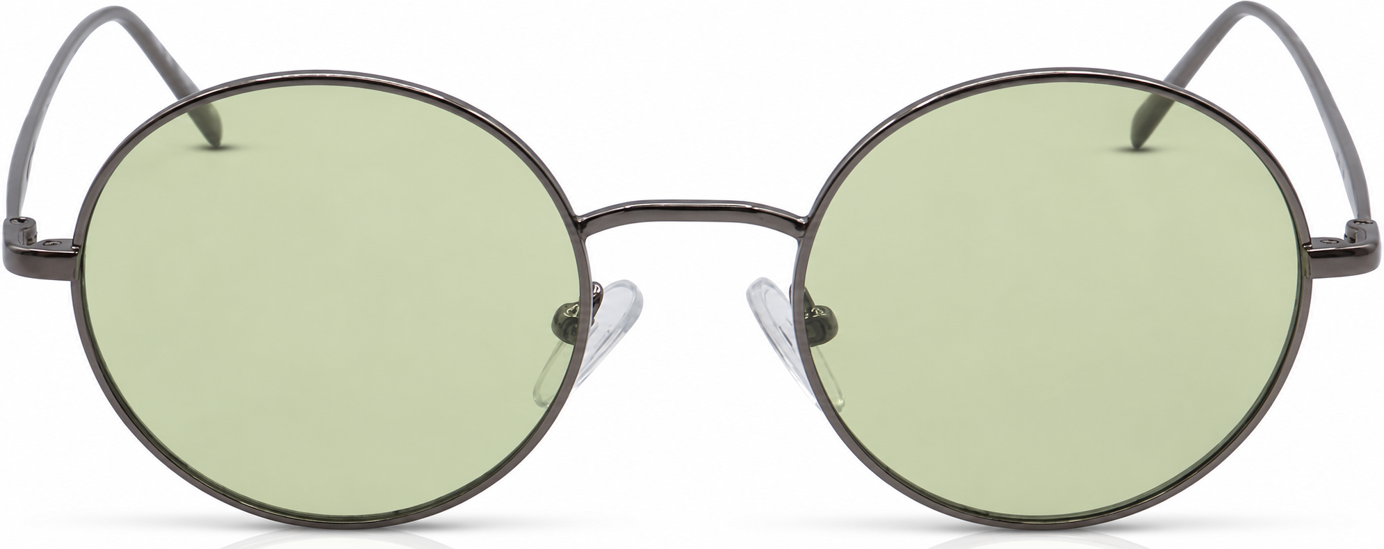 Black Gunmetal Round Sunglasses with Green lenses · Gunmetal · reference