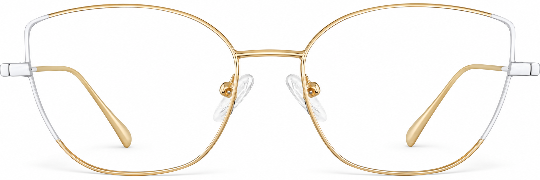 White/Gold Cat-Eye Glasses · White/Gold · reference