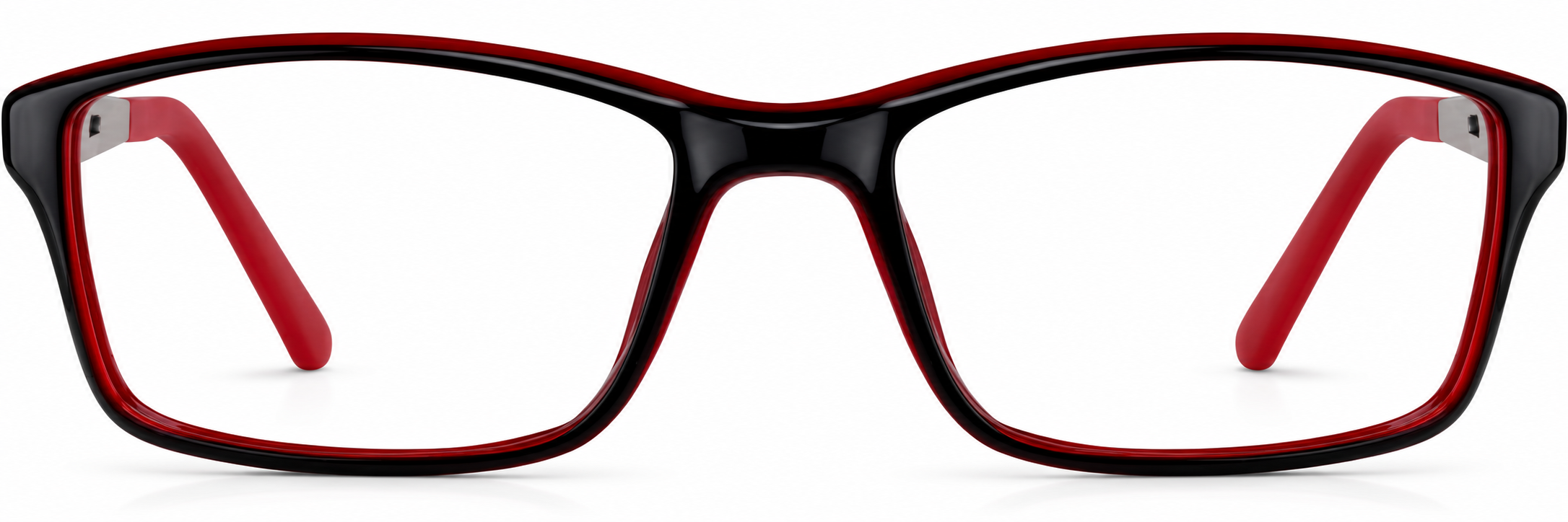 Black/Red Kids' Rectangle Glasses · Black/Red · reference