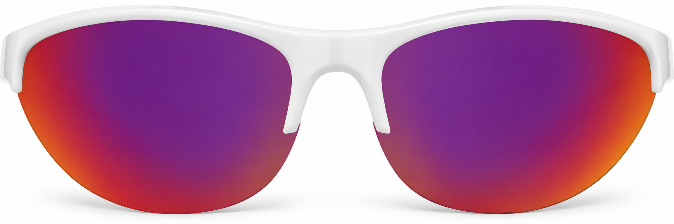 White with Rose Gold Mirror Cat-Eye Sunglasses · White · reference