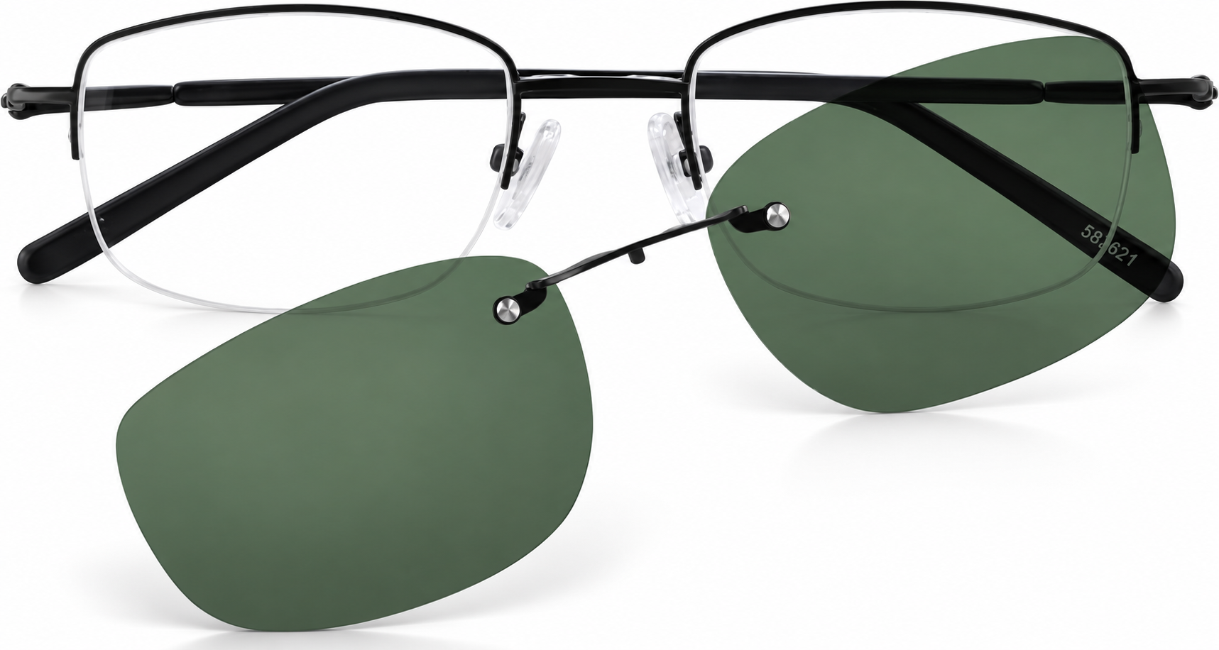 Black Polarized Rectangle Magnetic Clip-on Glasses · Black · reference