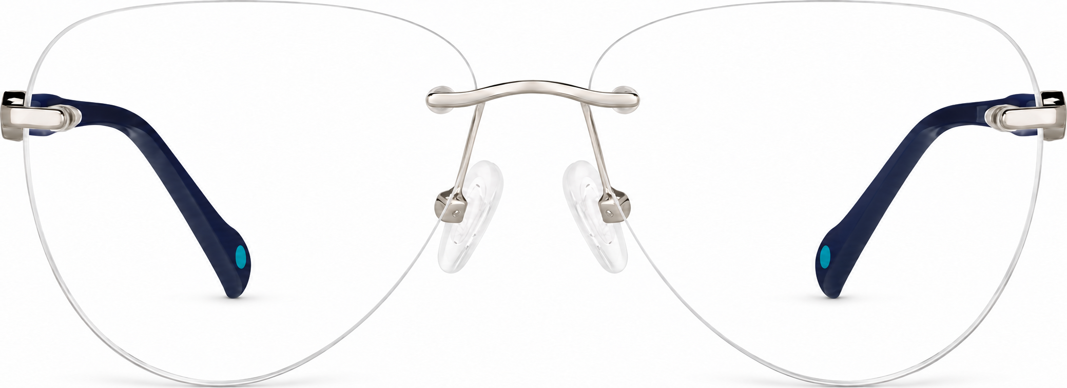 Silver Customizable Rimless Glasses · Silver · reference