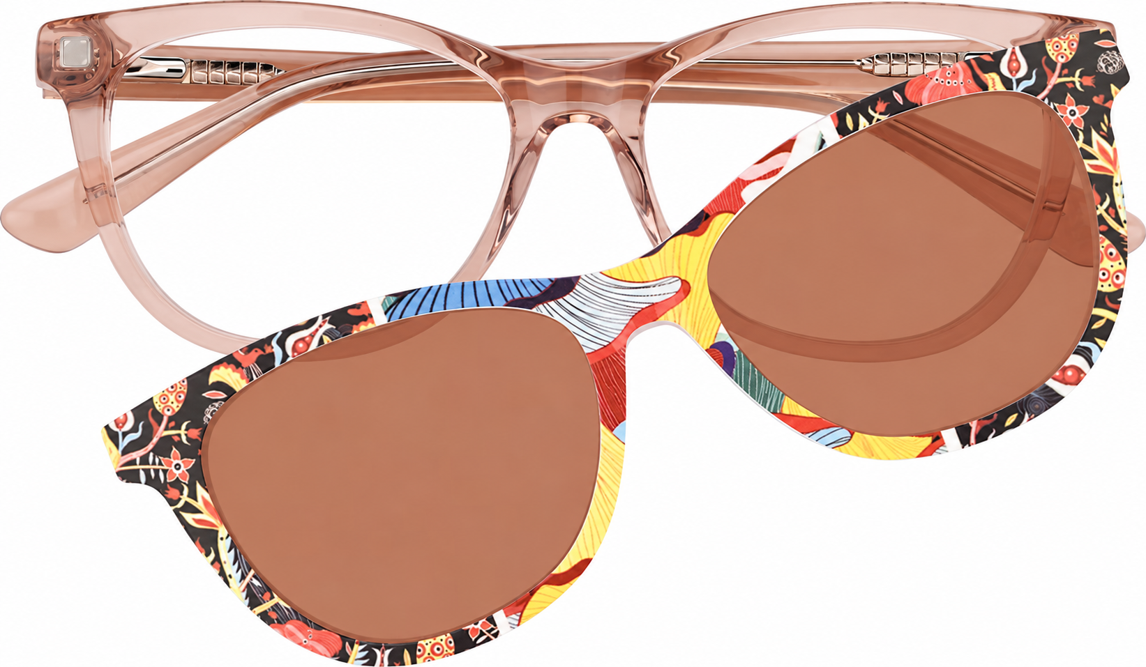 Pink Kids' Polarized Cat-Eye Magnetic Clip-on Glasses · Pink · reference