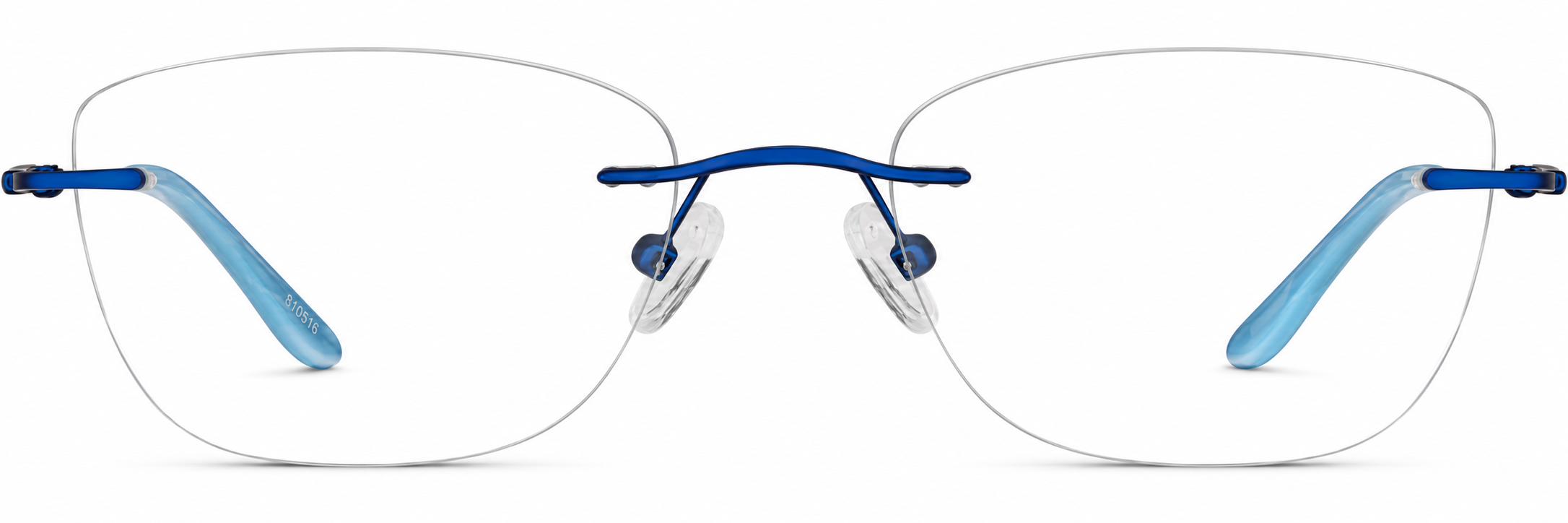 Blue Customizable Rimless Glasses · Blue · reference