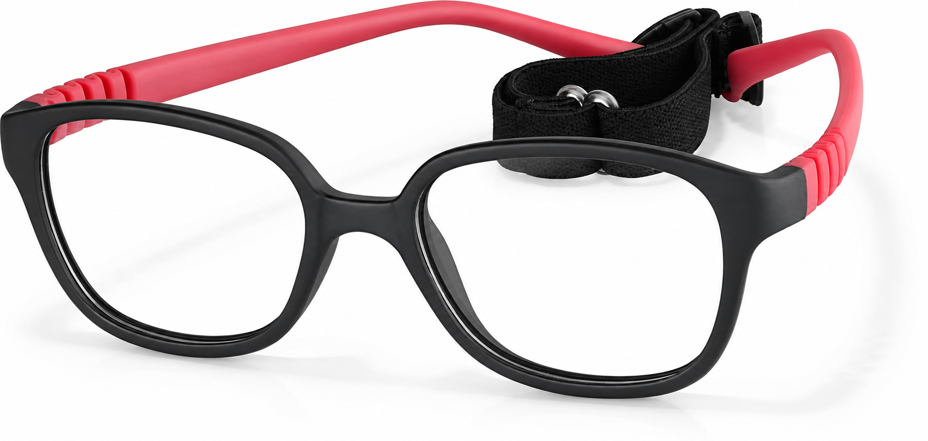 Black Kids' Flexible Square Glasses · Black · reference