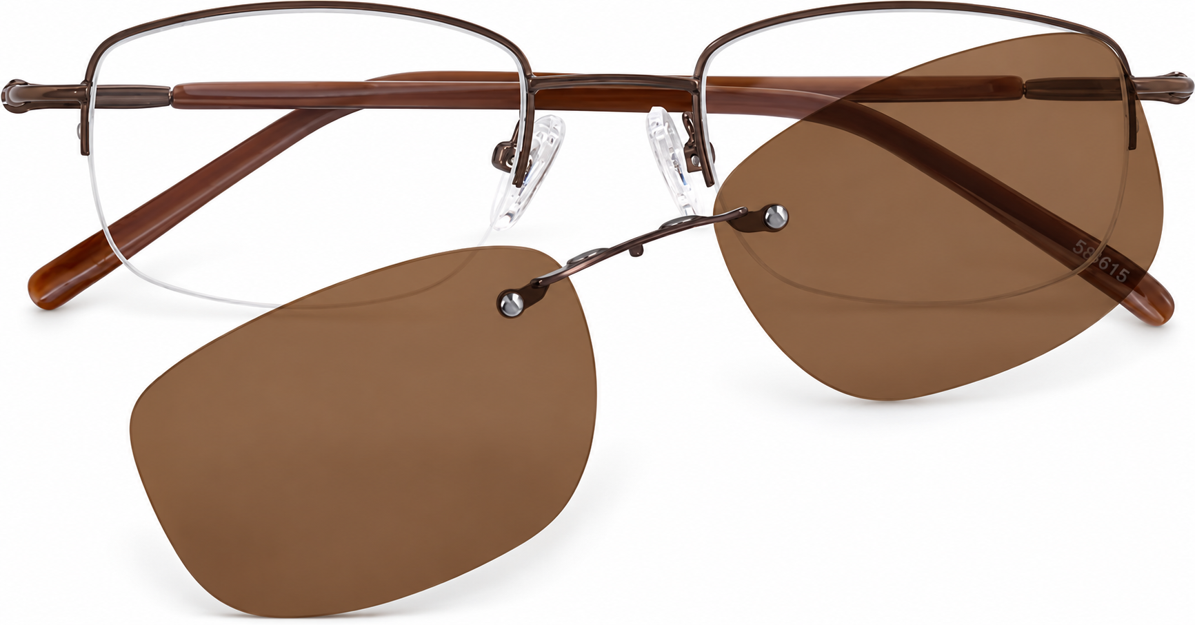 Brown Polarized Rectangle Magnetic Clip-on Glasses · Brown · reference