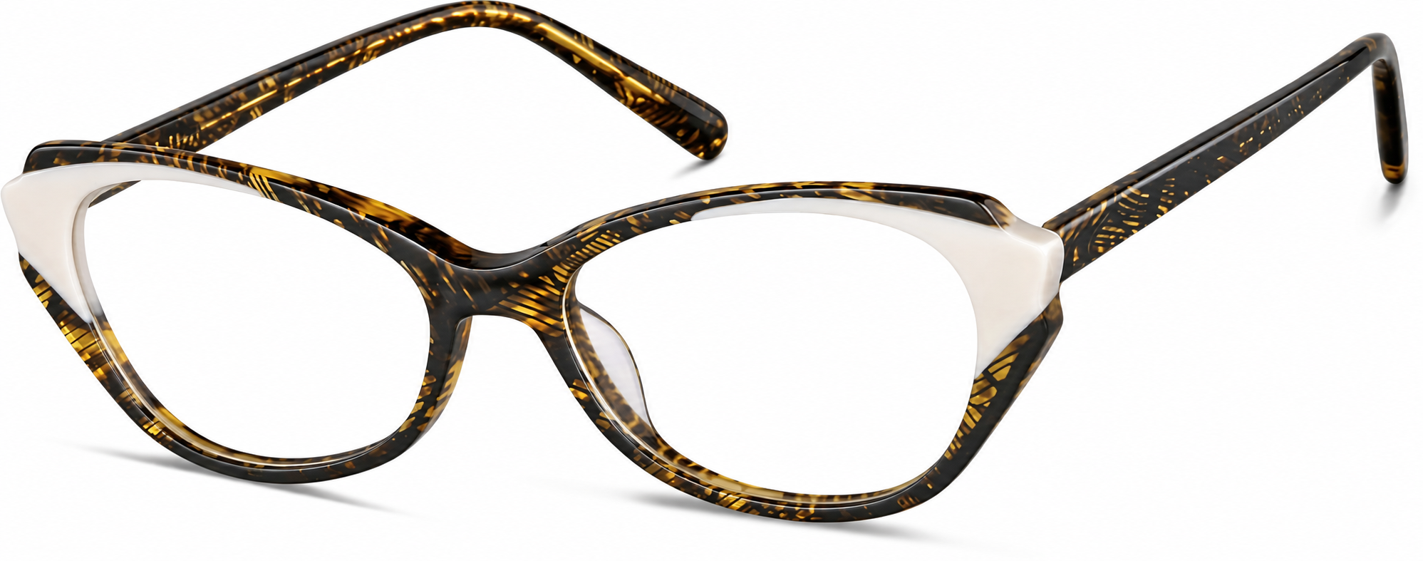 White/Brown Striped Oval Glasses · White/Brown Striped · reference