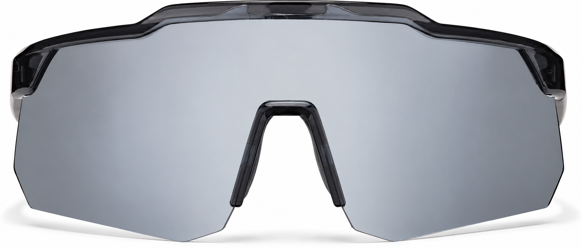 Black with Silver Mirror Wrap-Around Shield Sunglasses · Black with Silver Mirror · reference