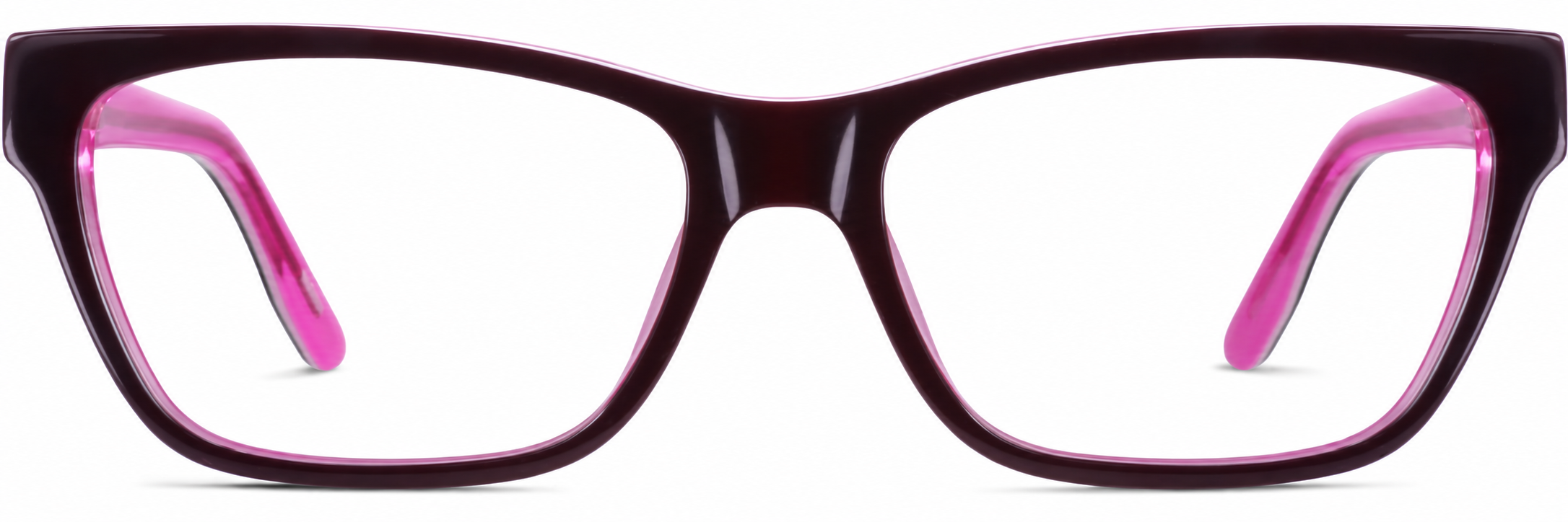 Dark Brown/Pink Kids’ Rectangle Glasses · Dark Brown/Pink · reference